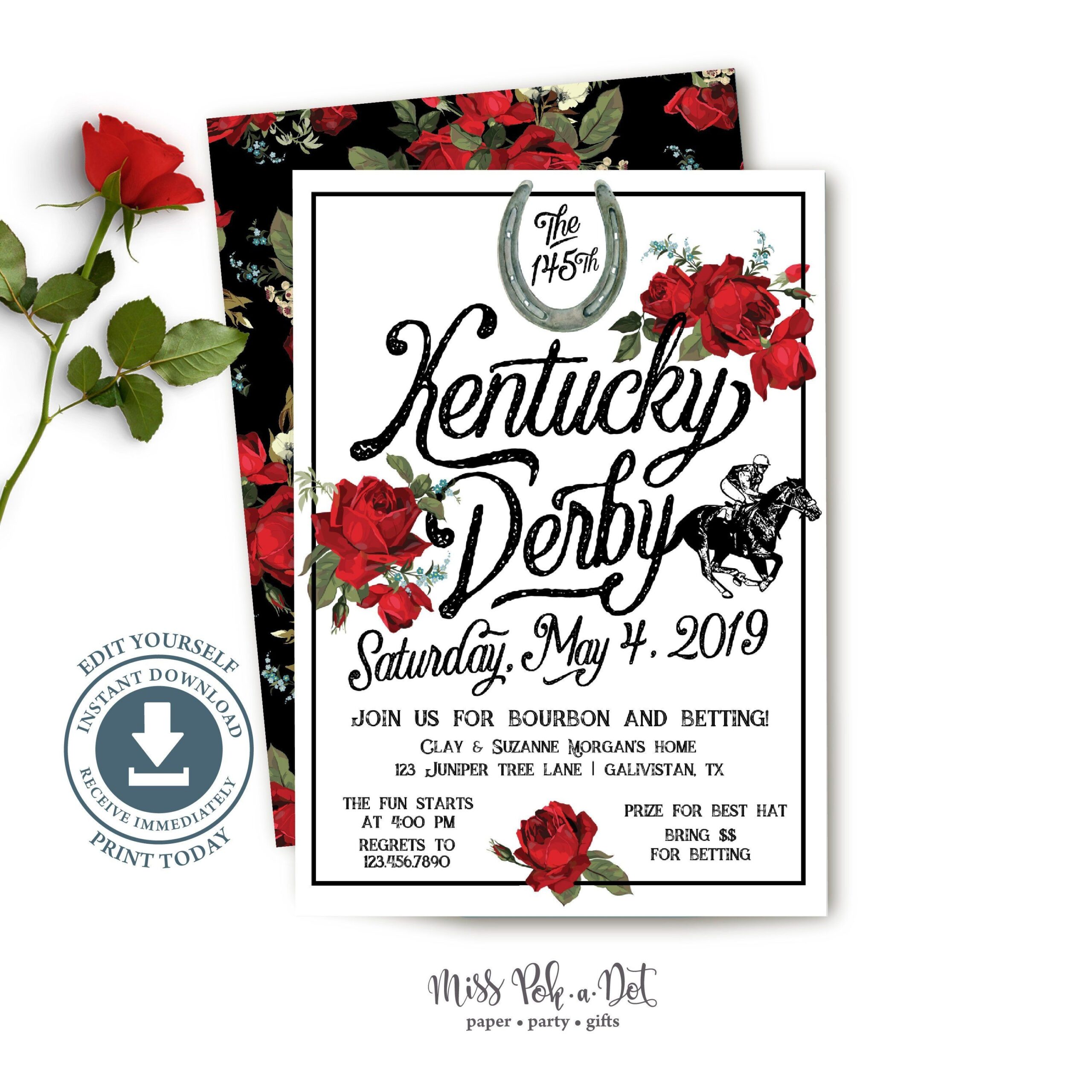 Kentucky Derby Invitation Templates Free Printable Calendars AT A GLANCE
