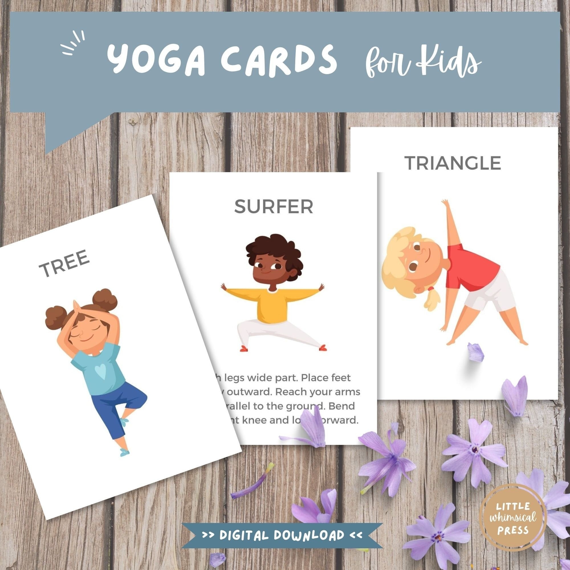 Kids Yoga Cards Printable Yoga Poses Flashcards For Kids 