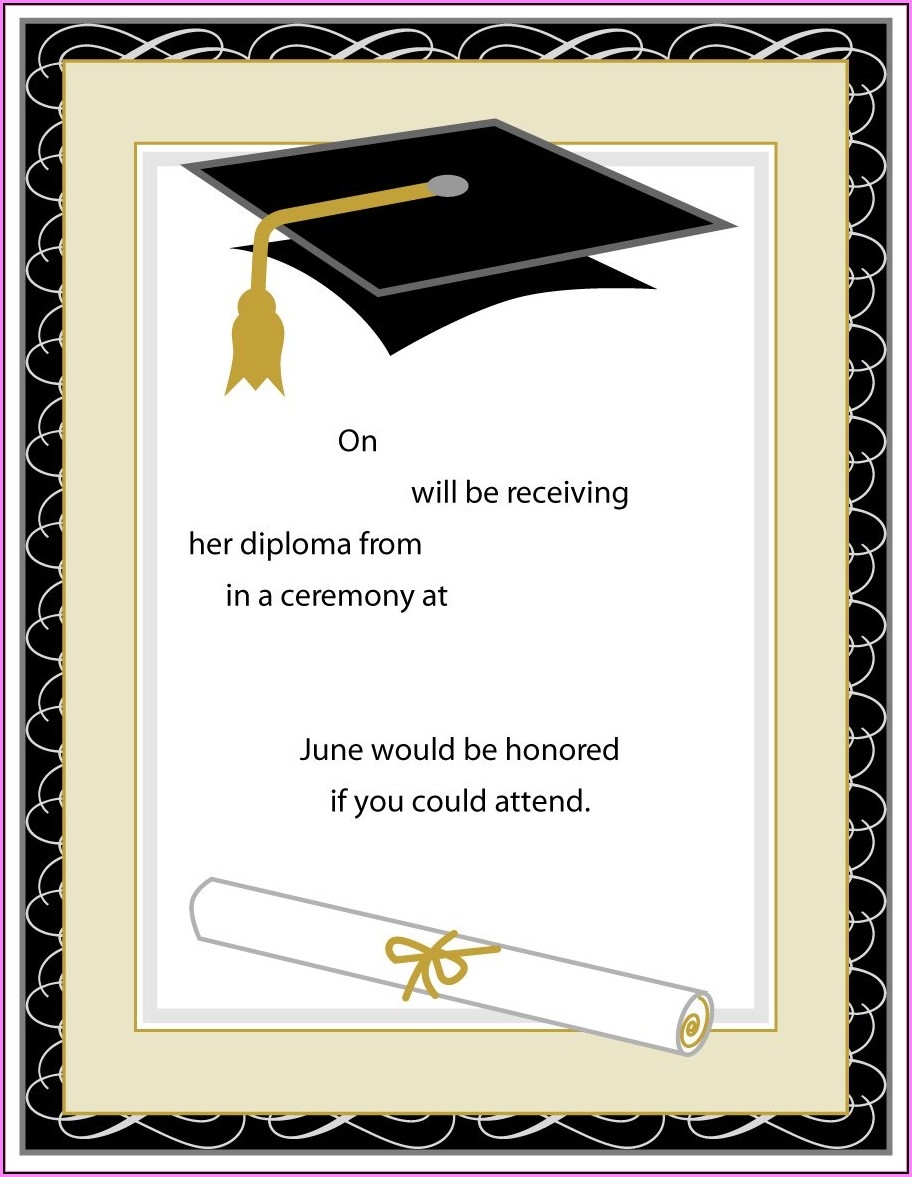 Kindergarten Graduation Invitation Templates Free Download Template 1 