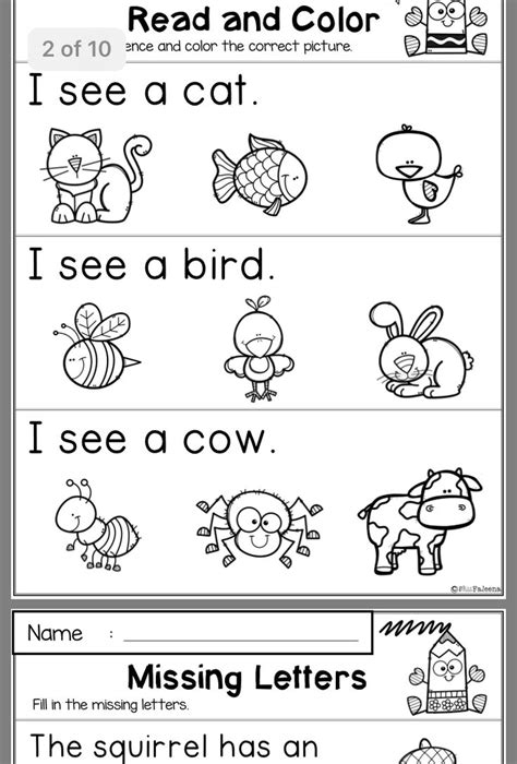 Kindergarten Readers Printable Worksheets Library