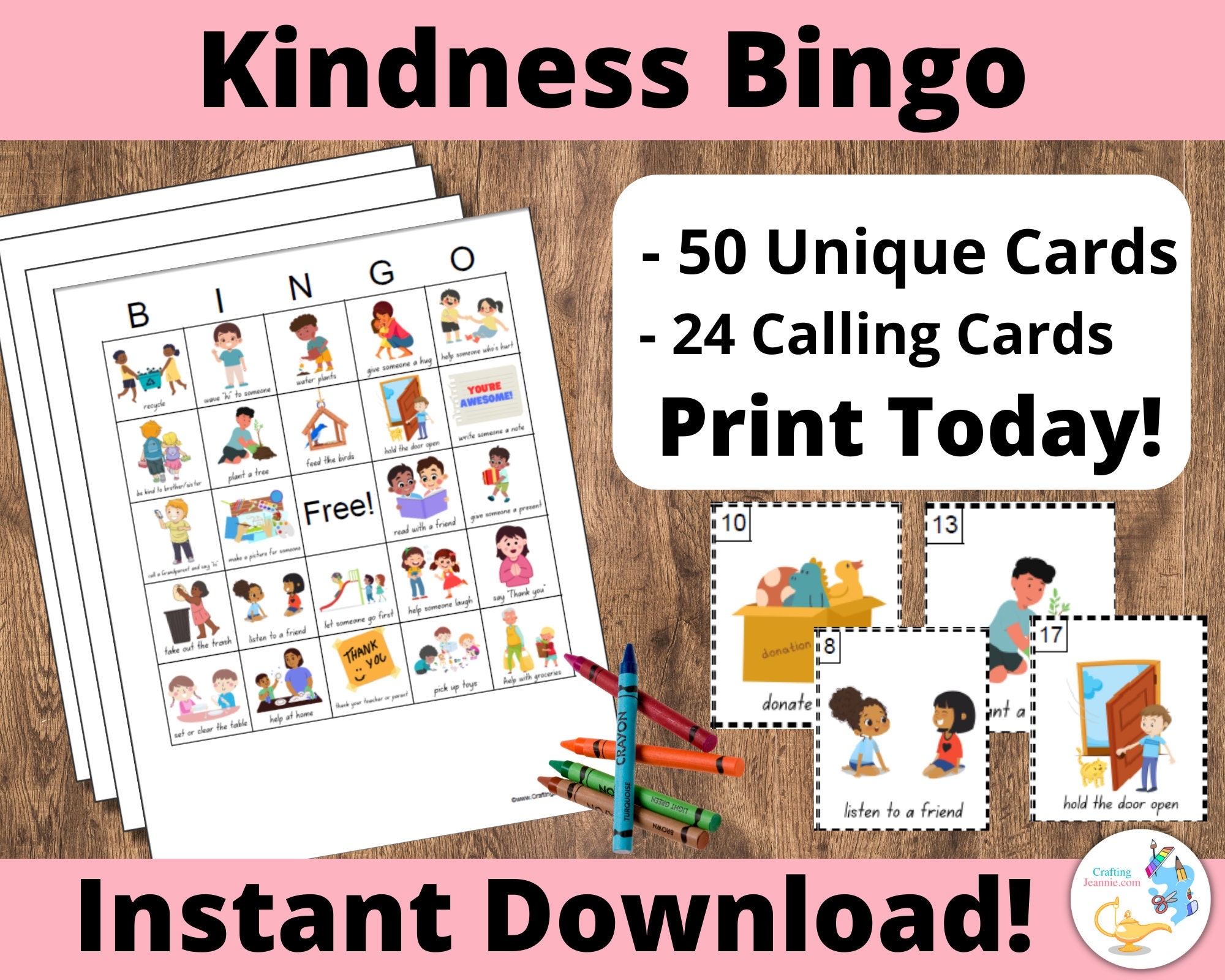 Kindness Bingo Cards Printable Bingo Cards 50 Cards Kids Game 