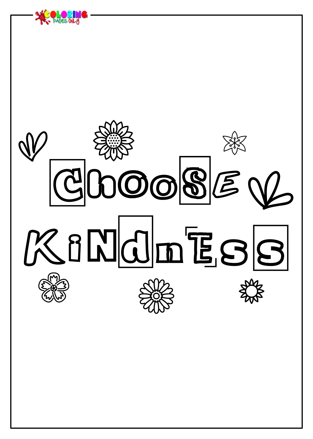 printable coloring pages kindness