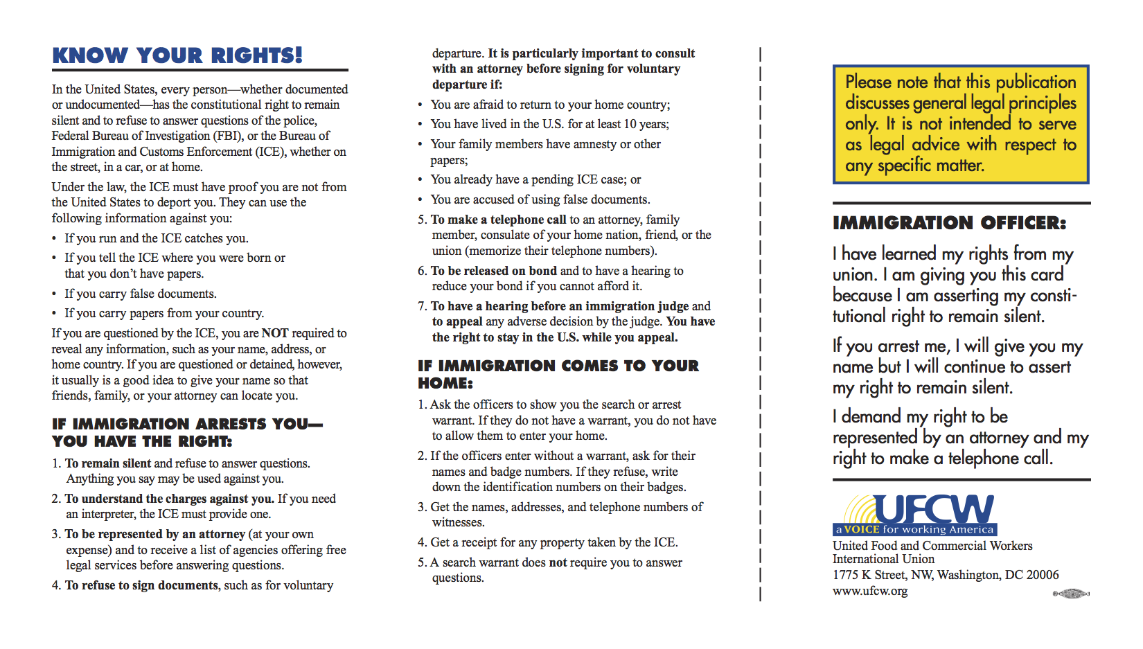 know your rights printable card