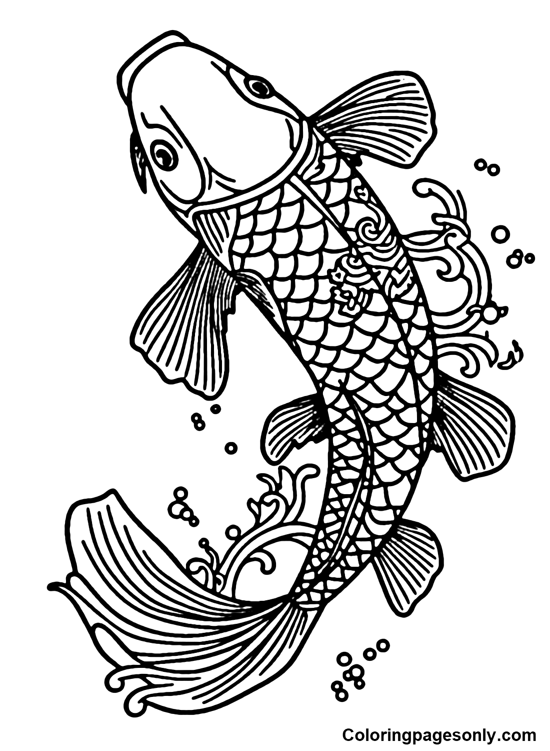 Fish Coloring Book Page