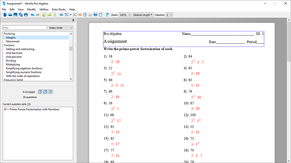 Kuta Software Algebra 1 Fill And Sign Printable Template Online 