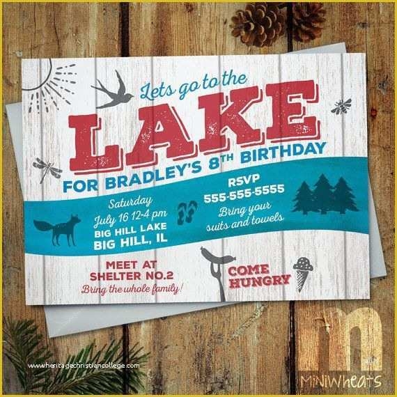 lake party invitation templates free
