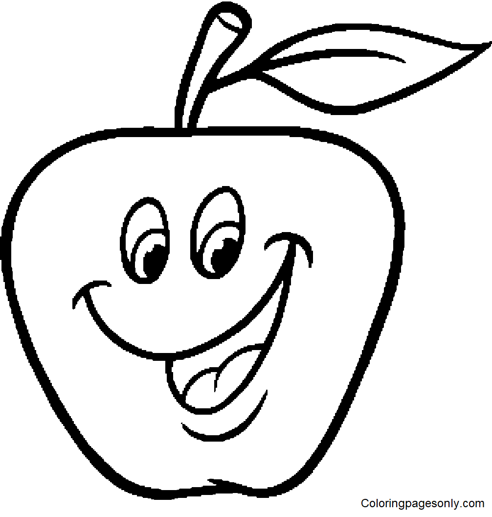 Apple Fruit Coloring Page