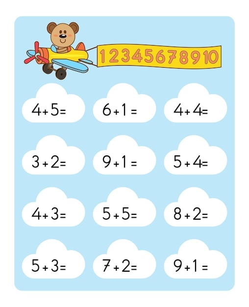Learning Numbers Worksheet Math Worksheet Match The Right Answer 
