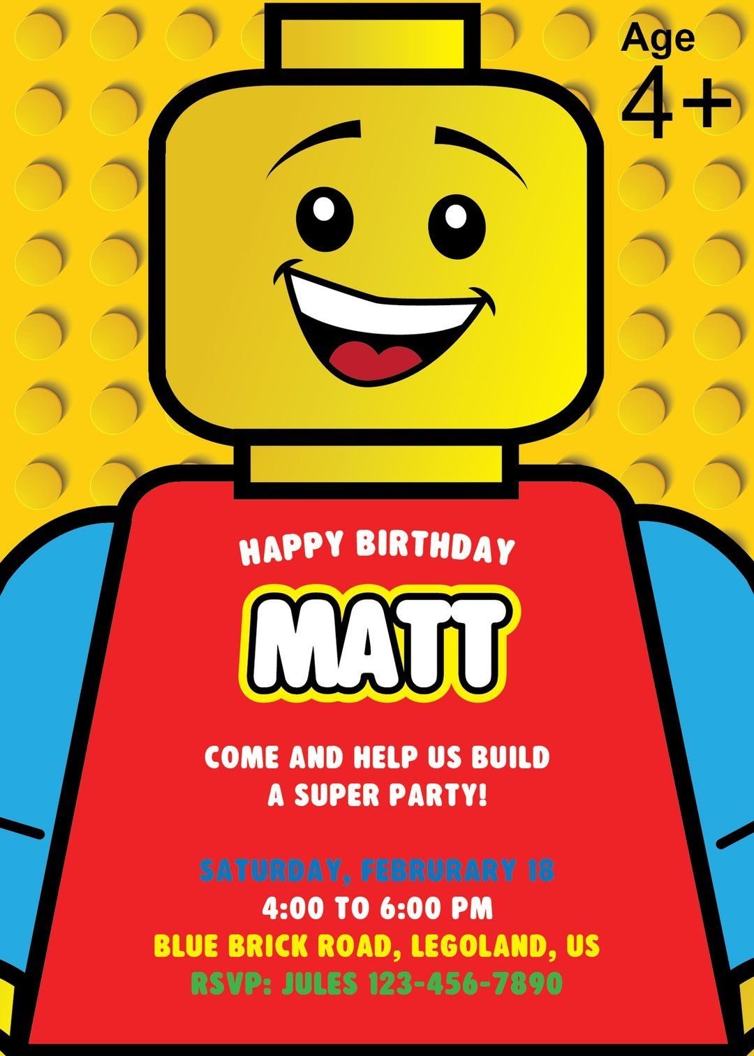 Lego Template Invitation Social Media Template