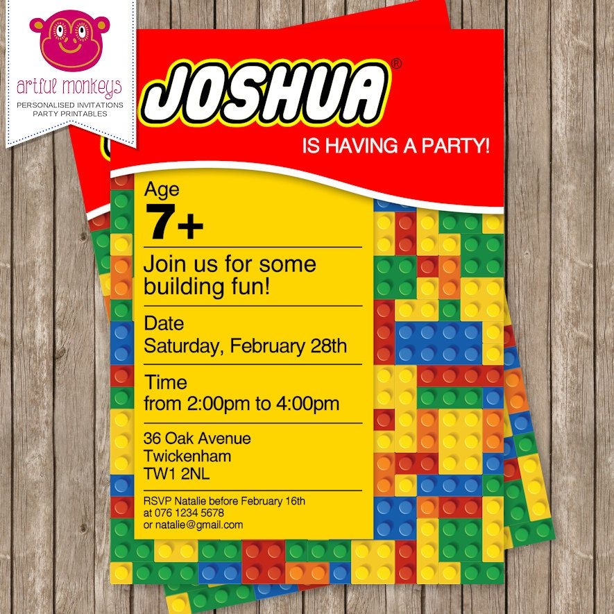 Lego Template Invitation Social Media Template