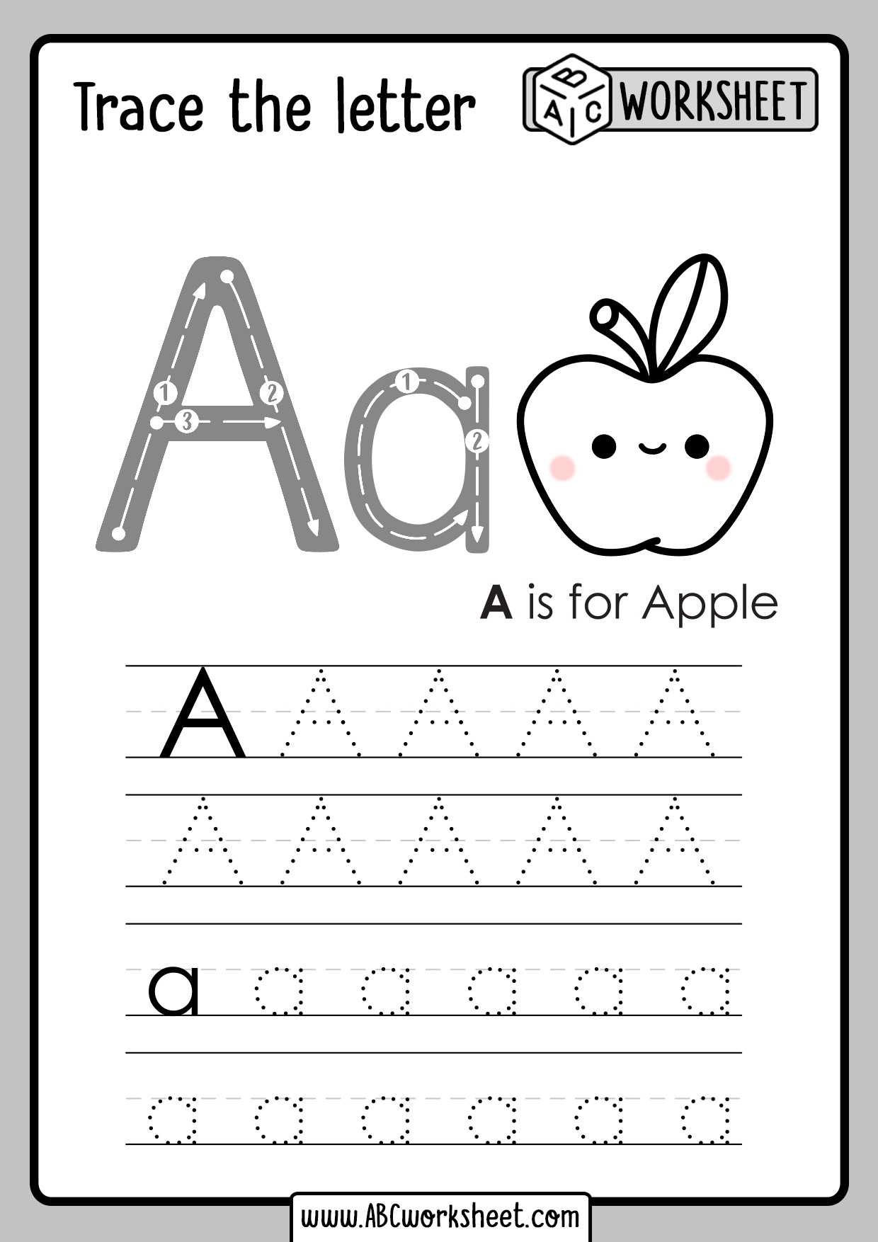 tracing letters worksheet