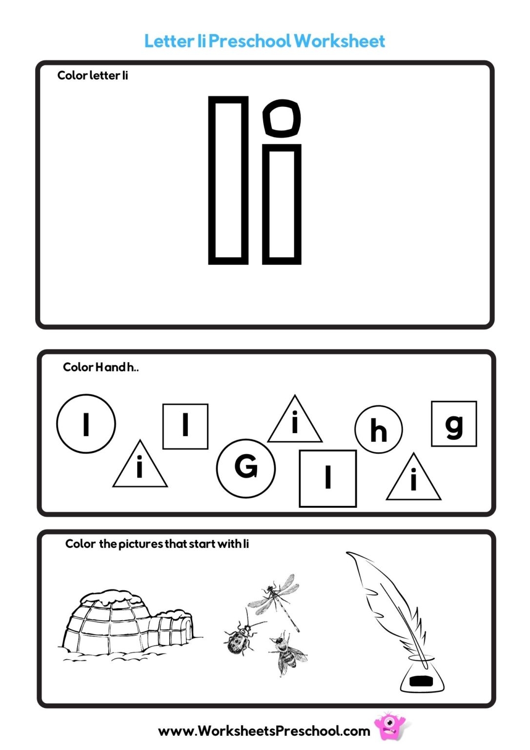 Letter I Worksheets Preschool 4 Free PDF Printables
