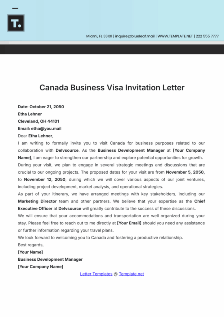 Letter Of Invitation For Visa Australia Template Infoupdate