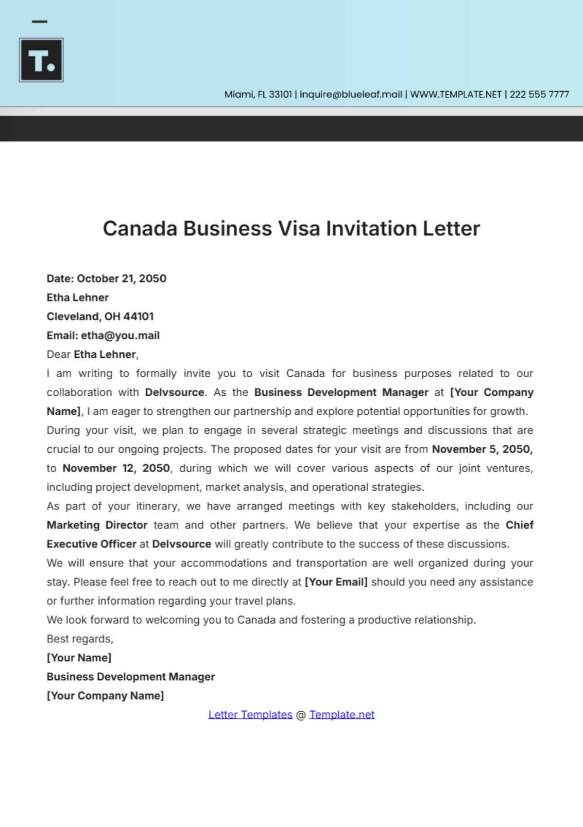 Letter Of Invitation For Visa Australia Template Infoupdate