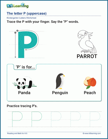 Letter P Coloring Worksheet Free Printable Digital PDF 