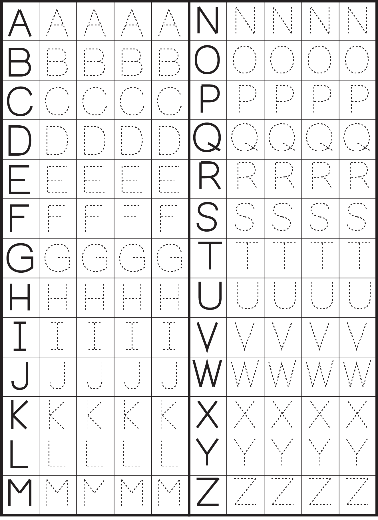 trace letter i worksheet
