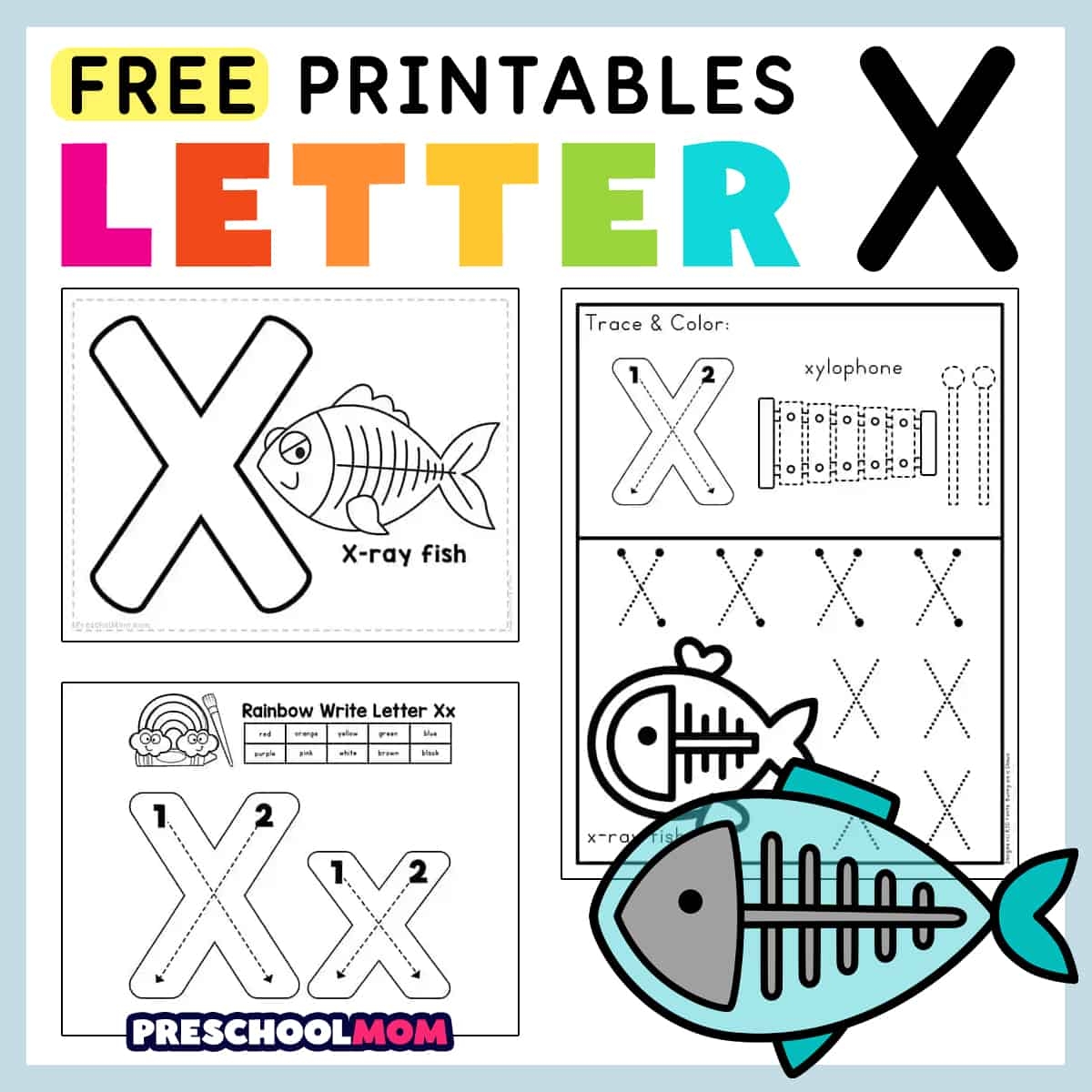 Letter X Tracing Worksheet Big Font KidzeZone Worksheets Library
