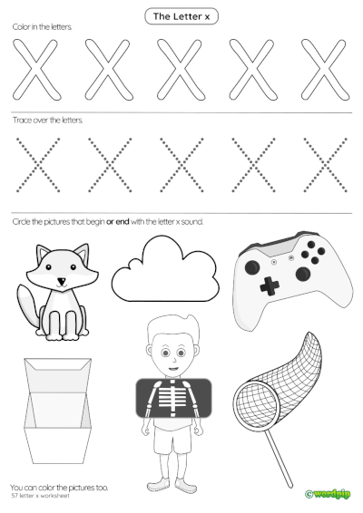 letter x worksheet