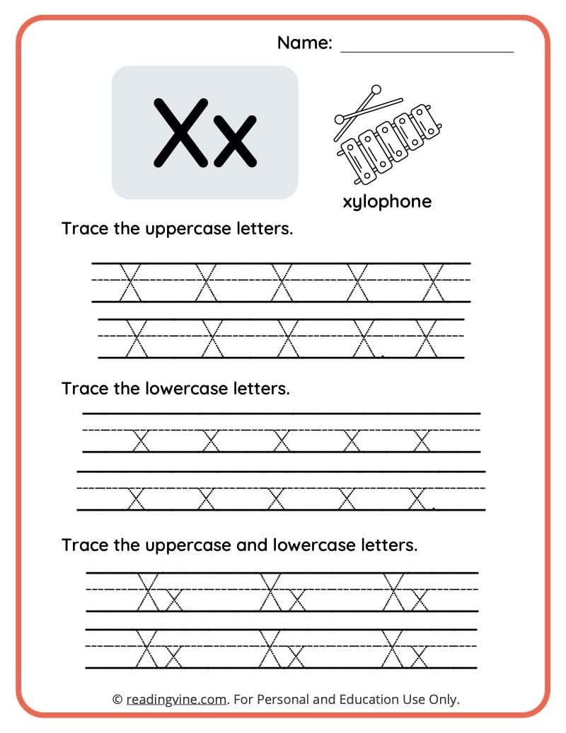 Letter X Worksheet 3 Worksheets Library