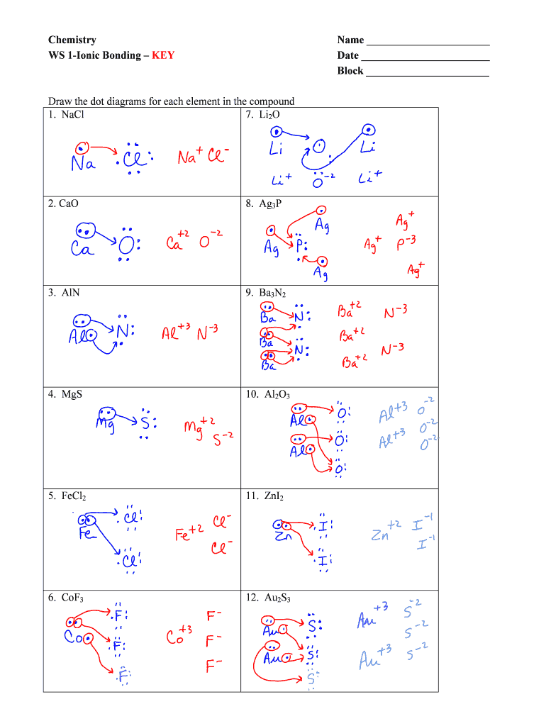 lewis structure practice worksheet