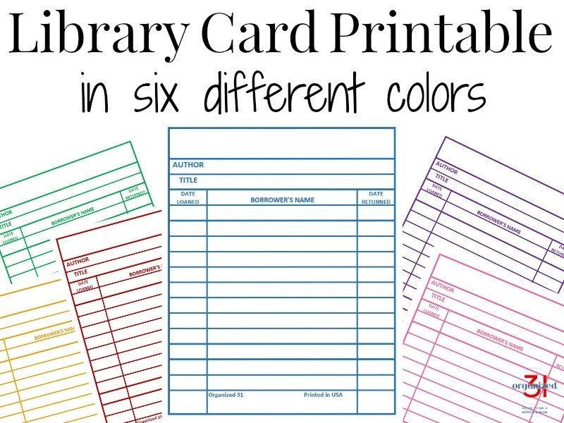 Library Card Printable Make Your Own Library Book Cards