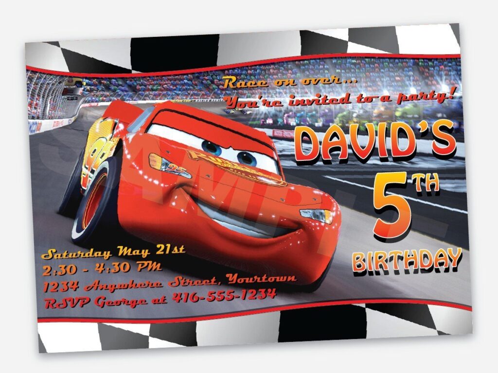 Lightning Mcqueen Party Invitation Templates