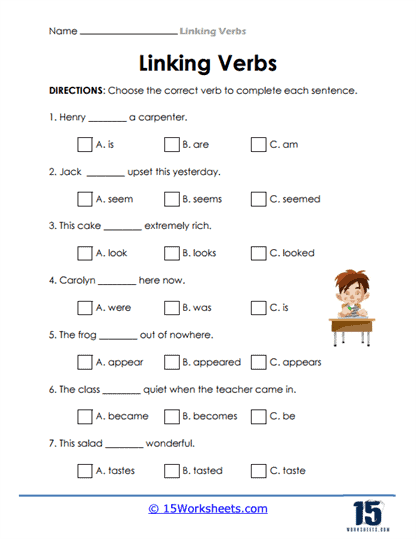 Linking Verbs Worksheet By Learners Of The World Worksheets Library 