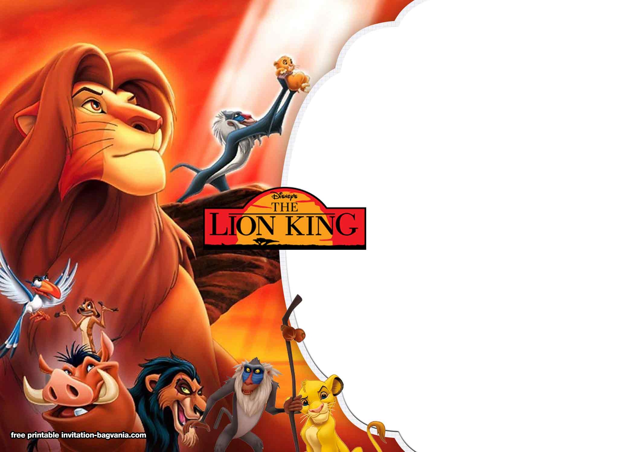 lion king invitation template