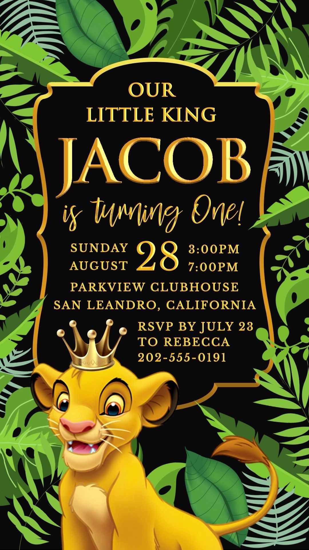 Lion King Invitation Template Social Media Template