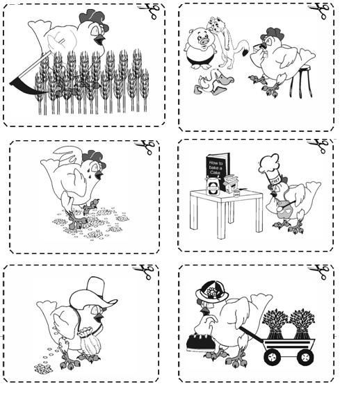 little red hen sequencing cards printable