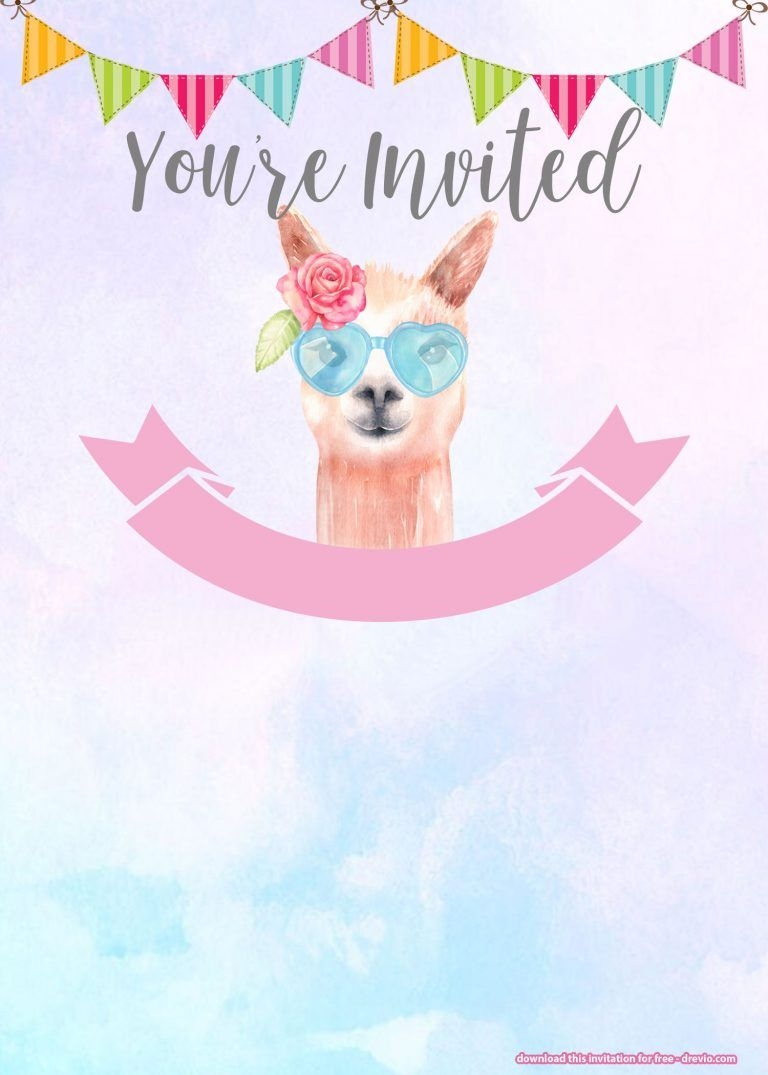 Llama Birthday Card Printable Free