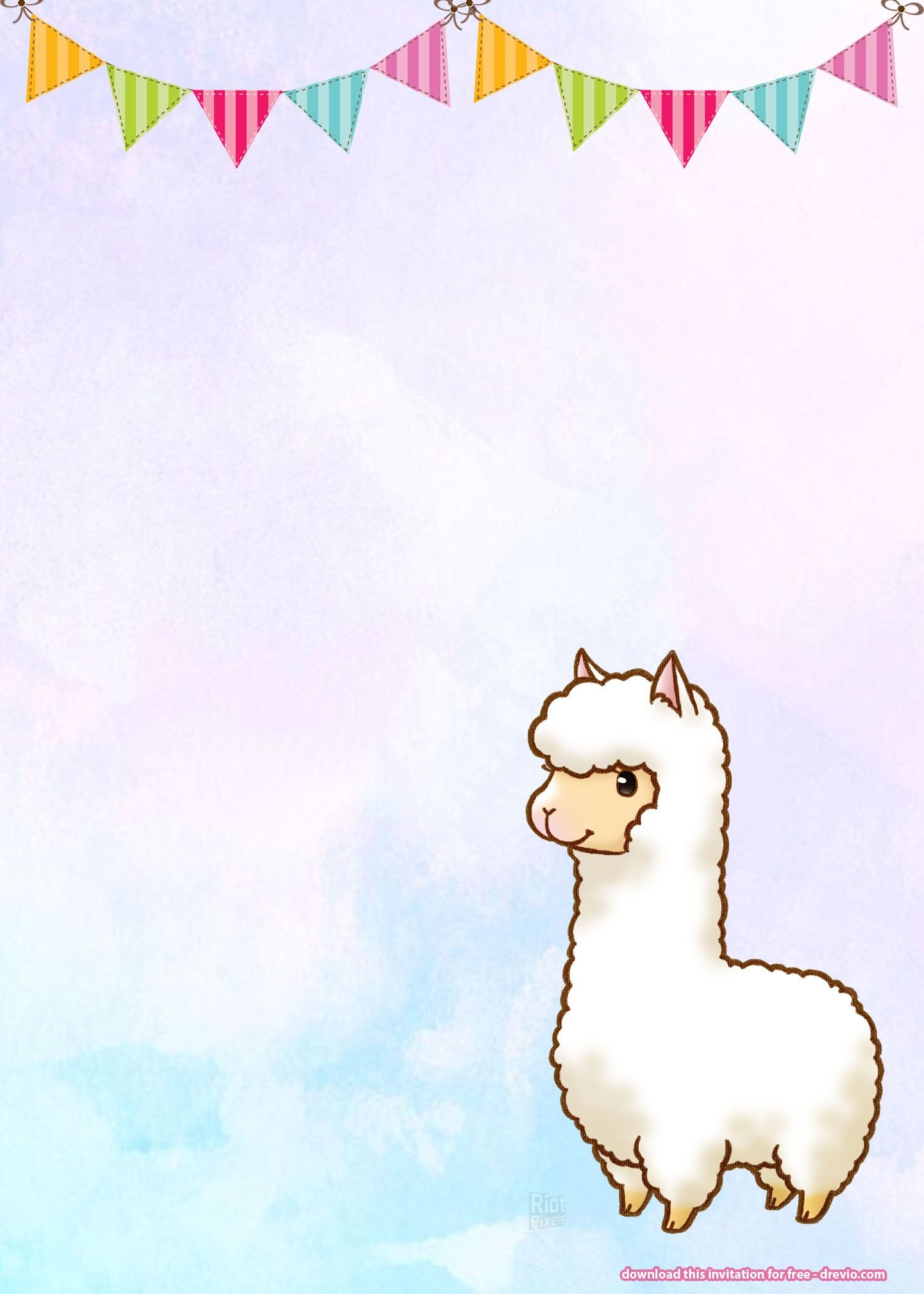 Llama Birthday Card Printable Free