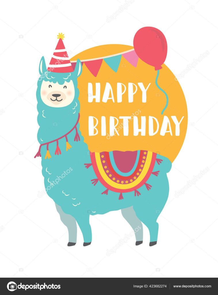 Llama Birthday Card Printable Free