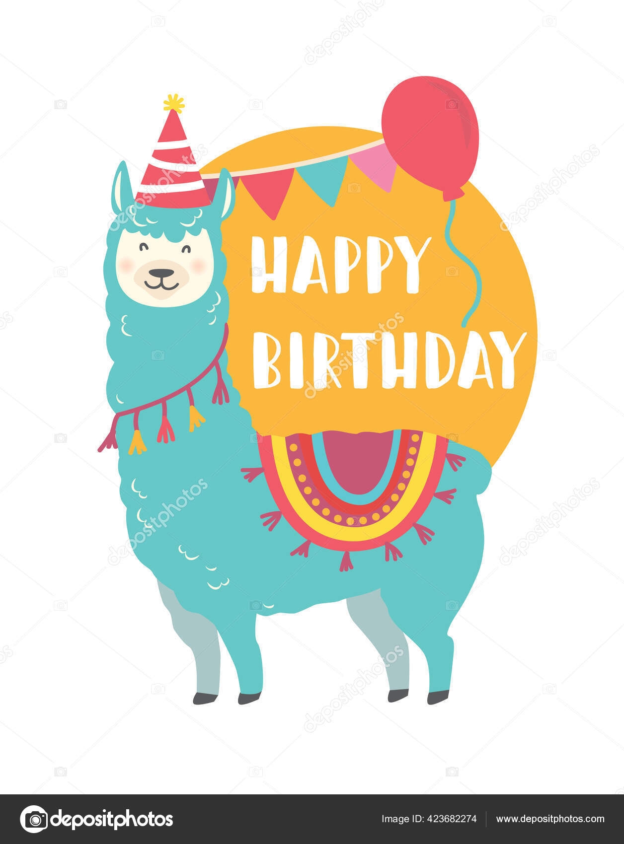 Llama Birthday Card Printable Free
