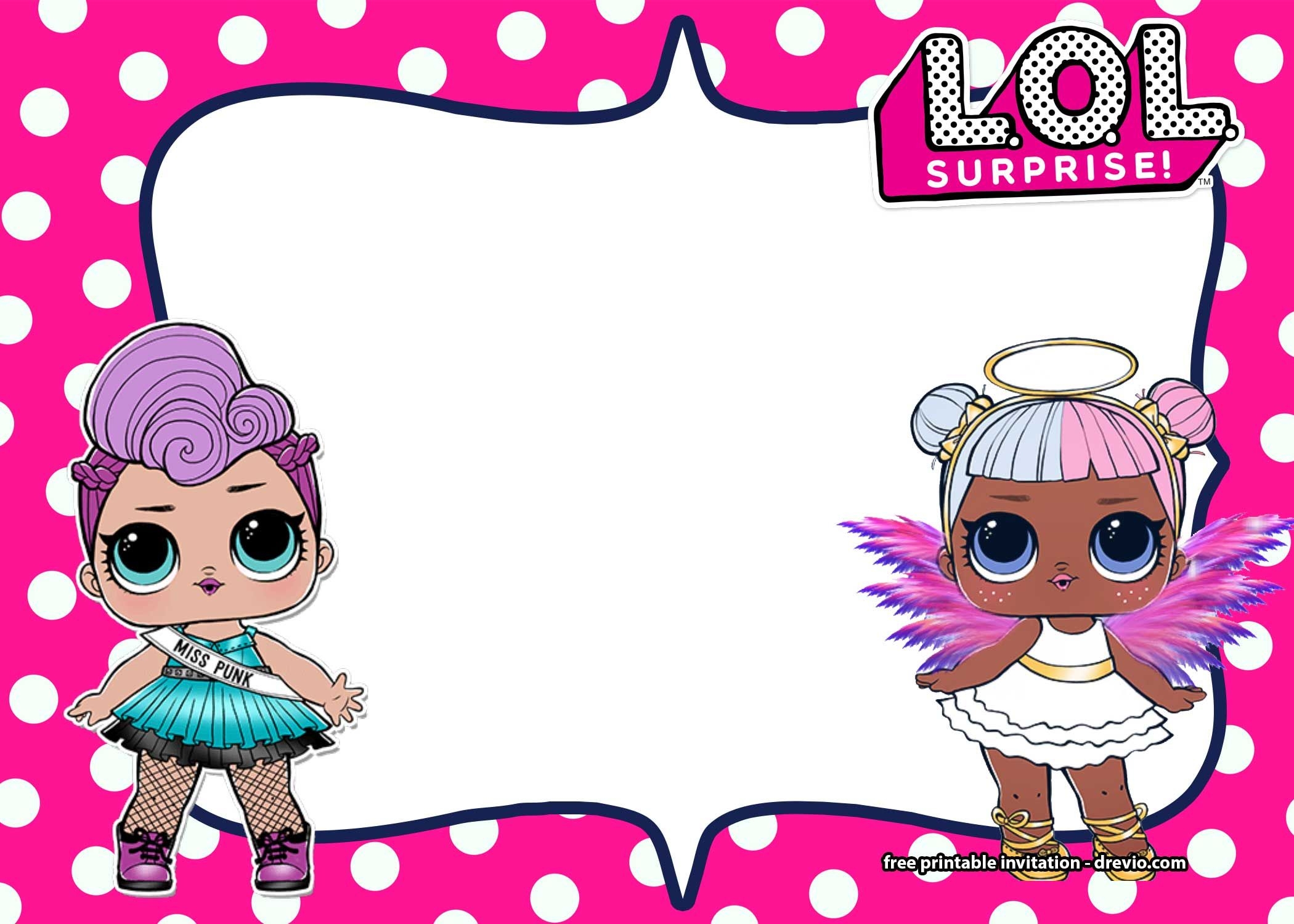 lol doll birthday card printable