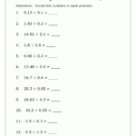 Long Division Decimals Worksheets