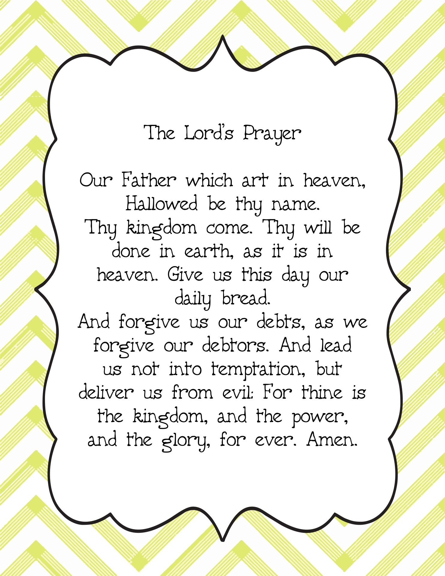 Lord 39 s Prayer Craft 10 Free PDF Printables Printablee