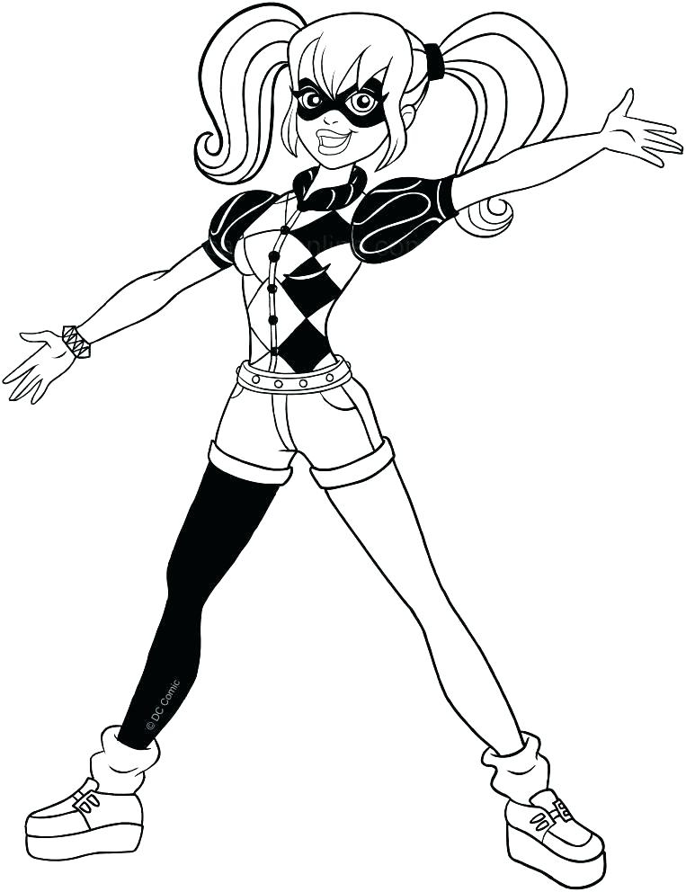 Lovely Harley Quinn Coloring Page Free Printable Coloring Pages For Kids