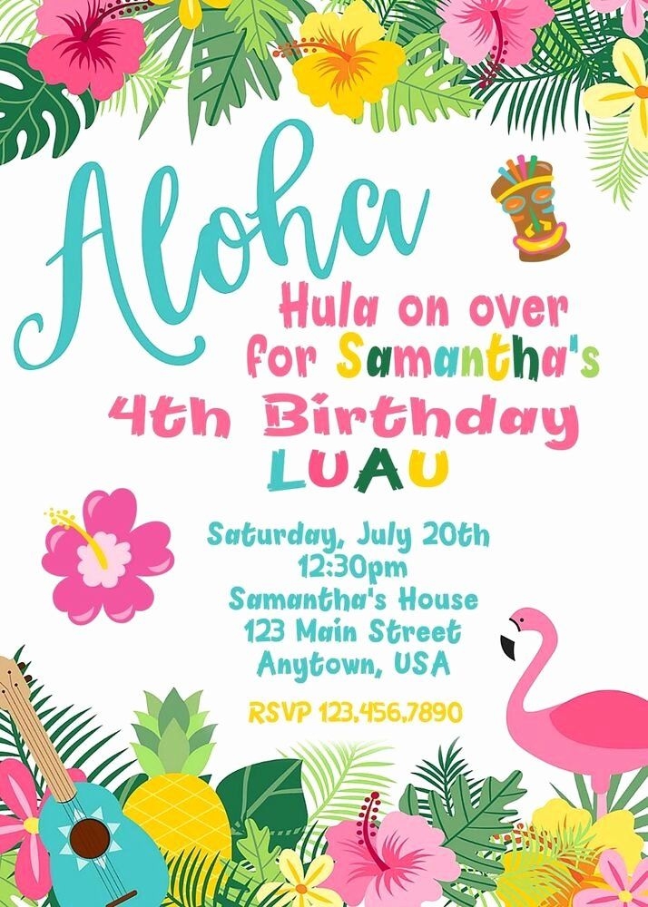 free luau invitation templates