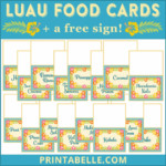 Luau Party Food Printables Luau Party Luau Luau Food