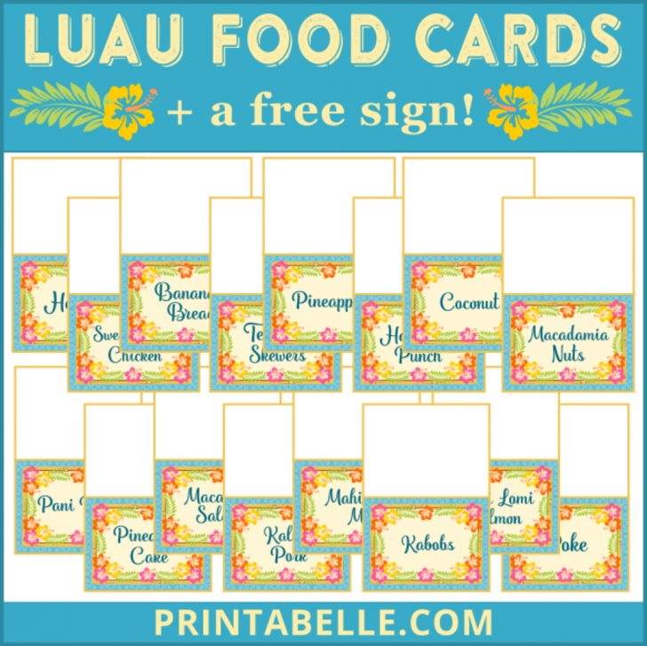 Luau Party Food Printables Luau Party Luau Luau Food