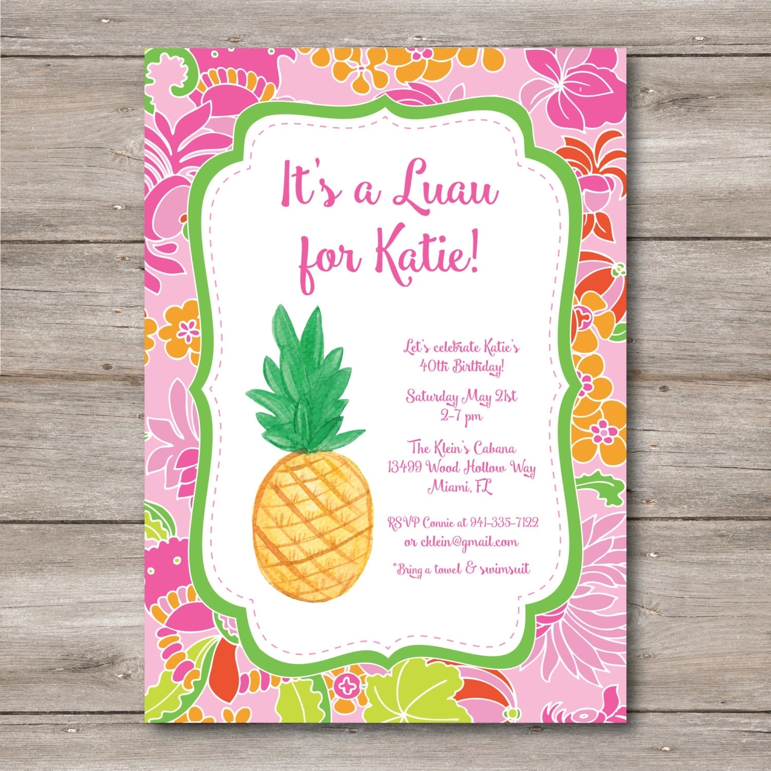 Luau Party Invitation Template
