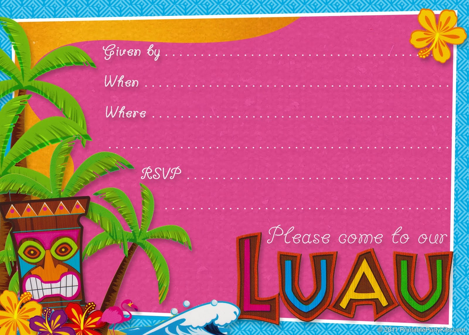 luau party invitation template