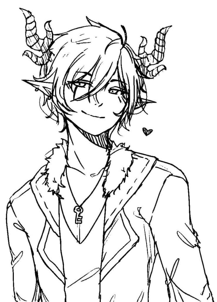 Boy Coloring Pages Anime