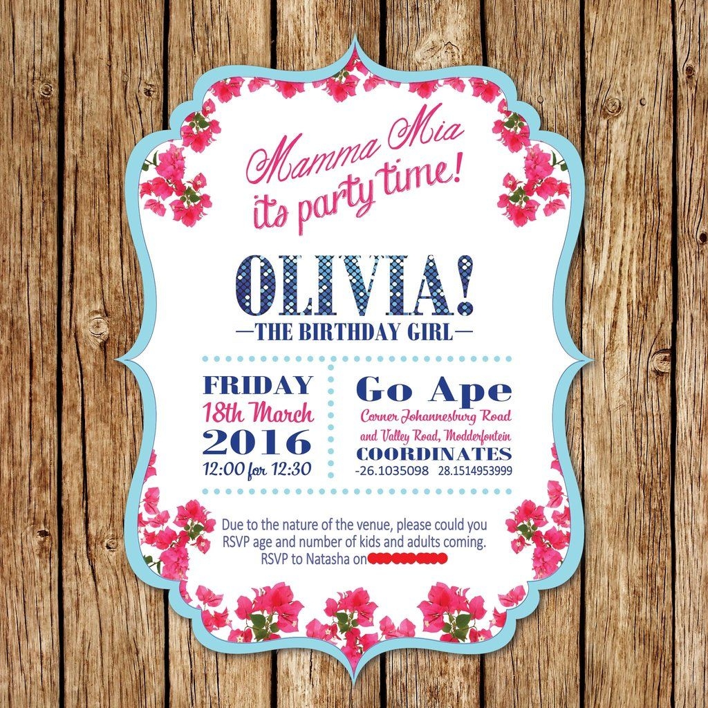 Mamma Mia Invitation Template Free Dev onallcylinders
