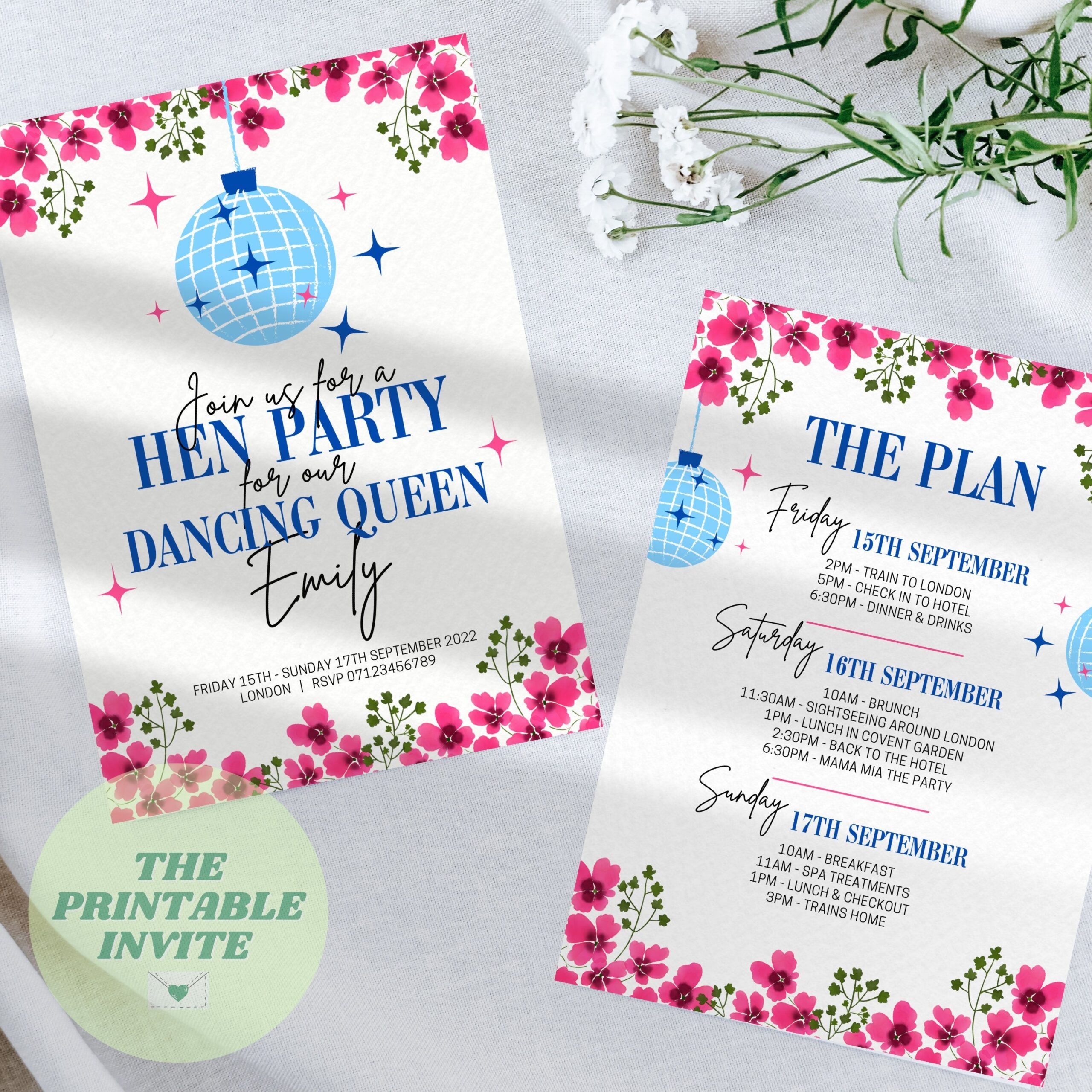 mamma mia invite template free