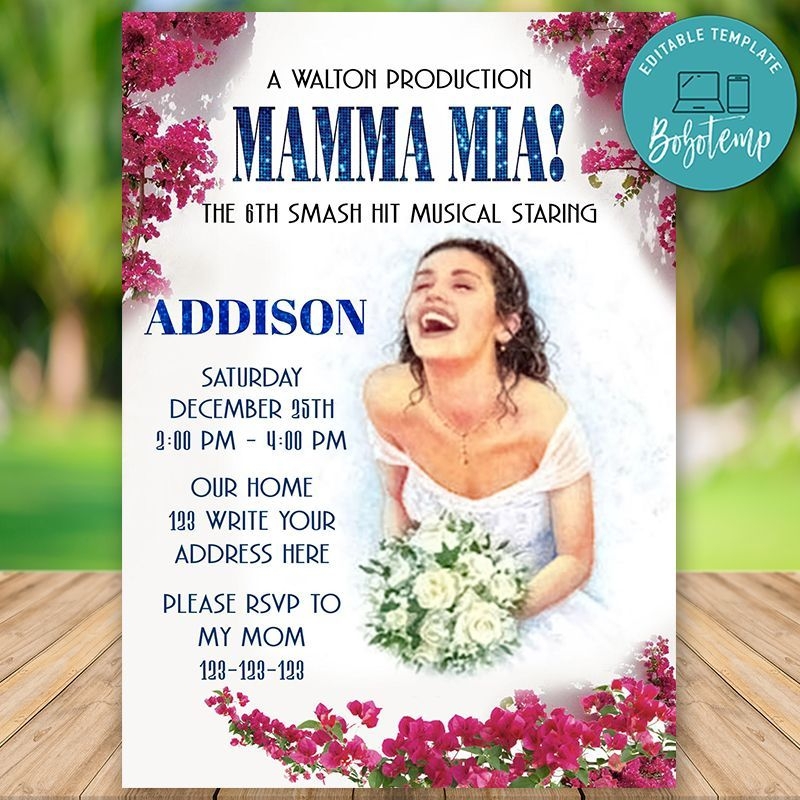 mamma mia invitation template free