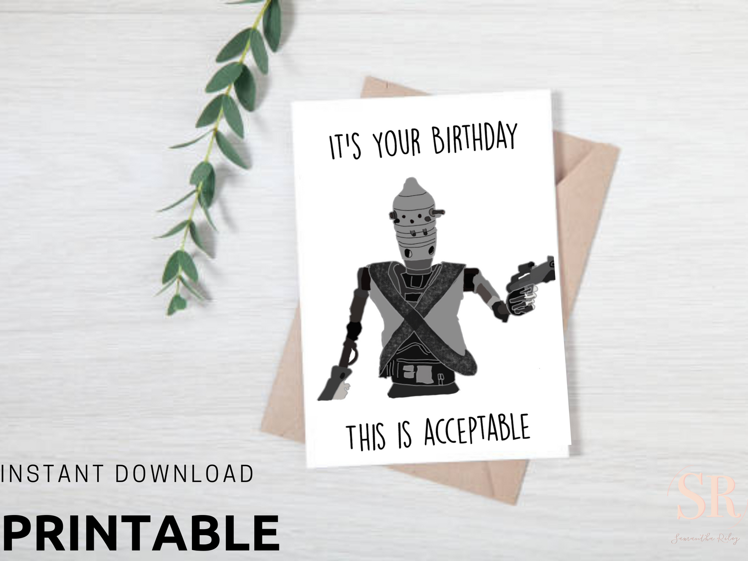 Mandalorian Birthday Card Printable