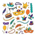 Mardi Gras Doodles And Decorations