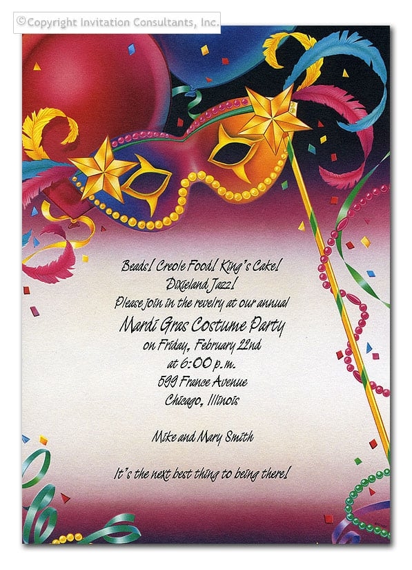 Mardi Gras Invitation Template